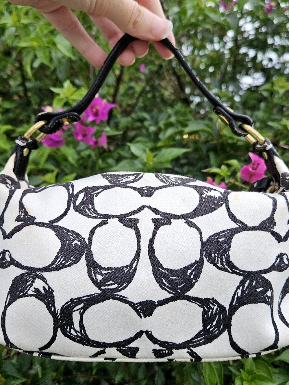 Coach Scribble Signature Demi Bag Y2K Black White Min… - Gem